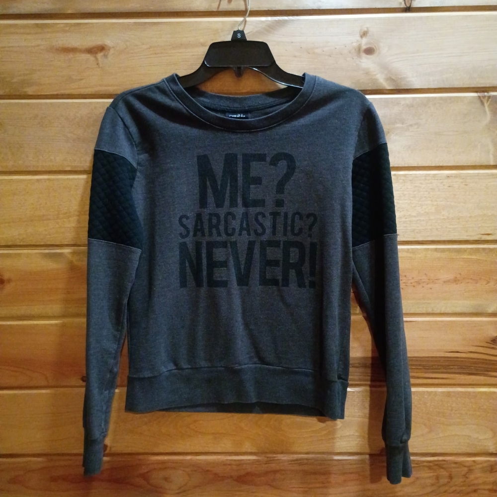 Rue21 Charcoal and Black Crewneck Sweater